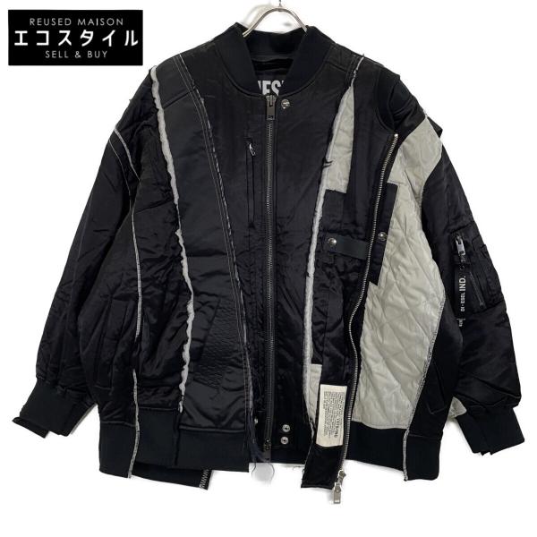 DIESEL（ディーゼル） ブラック G-FRANKIE 再構築 bomber jacket MA-1