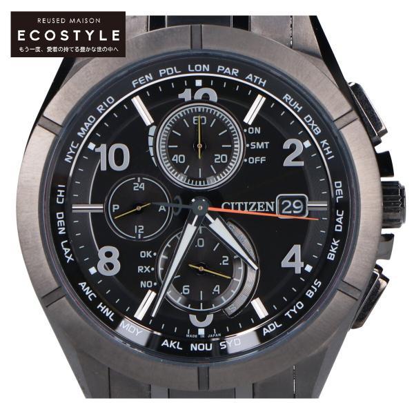 【美品】CITIZEN ATTESA ブラックチタン AT8166-59E ATTESA（CITIZEN） シチズン アテッサ AT8166-59E ブラックチタン エコ