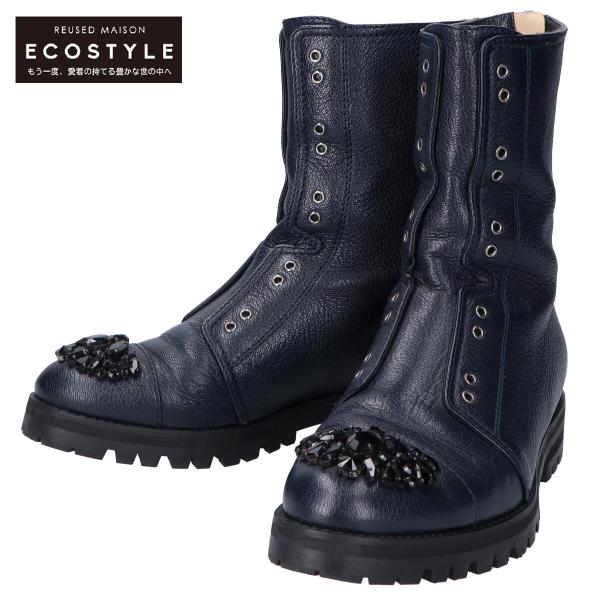 新品未使用　ジミーチュウ　グリッターブーツ 新品同様 JIMMY CHOO ジミーチュウ HATCHER クリスタルビジュー付