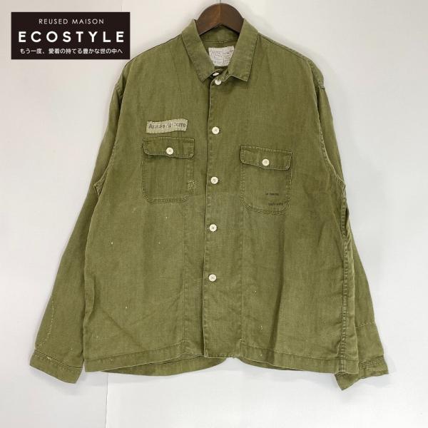 【極美品】PORTER CLASSIC ポプリン シャツ ジャケット M カーキ wine-king_2887700000036672