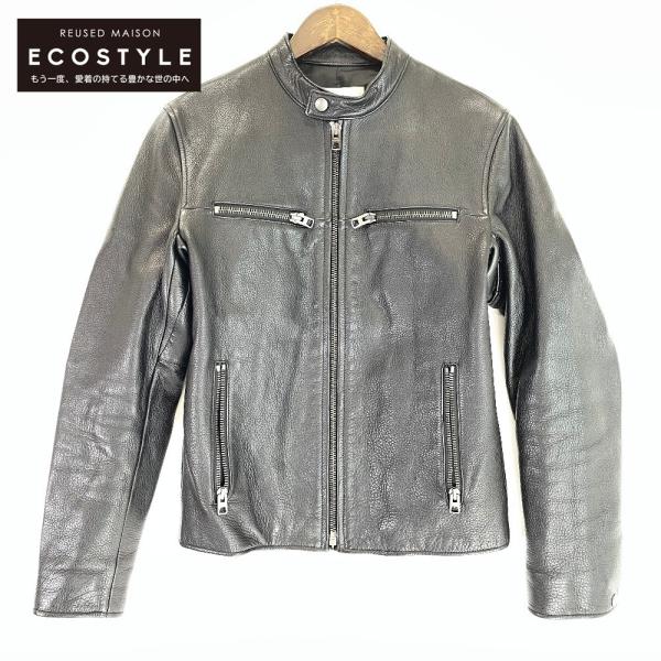 COACH コーチ黒 レザー シングルライダースジャケット　サイズXS COACH コーチ レザー シングル ライダース ジャケット ブラック