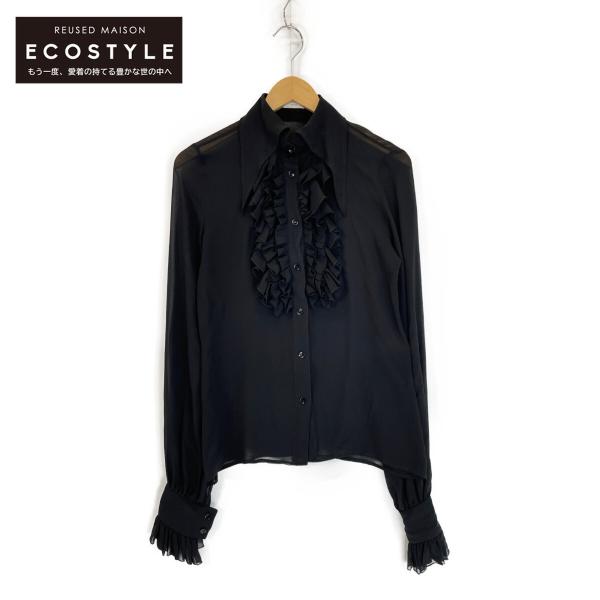 SAINTLAURENTサンローランパリシルクシフォンスリーブワンピース