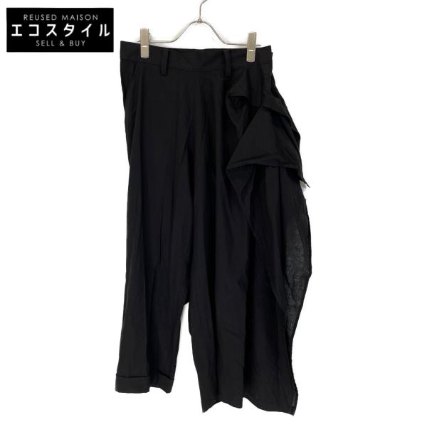 Yohji Yamamoto 23SS FZ-P08-301 ブラック コットンリネン WIDE Yohji Yamamoto 23SS FZ-P08-301 ブラック コットンリネン WIDE