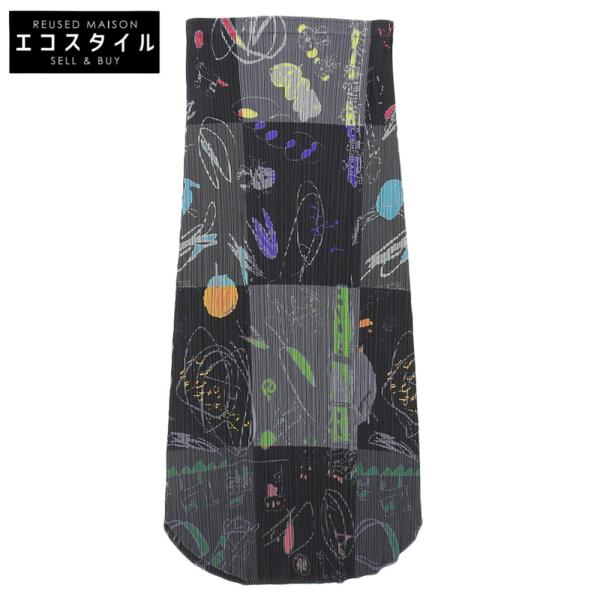 美品 PLEATS PLEASE プリーツプリーズ 落書き風 スカート レディース  