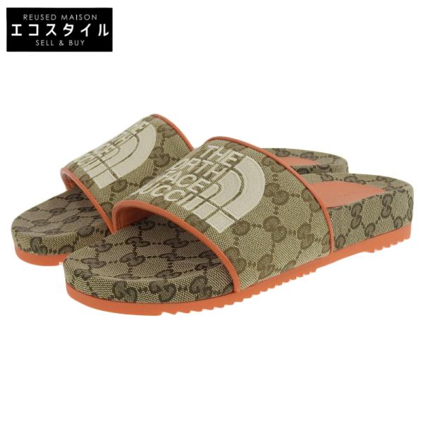 GUCCI THE NORTH FACE サンダル ベージュ/オレンジ GUCCI（グッチ） 新品同様 ×THE NORTH FACE ノースフェイス キャンバス