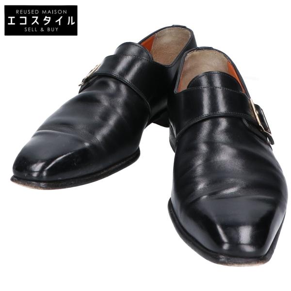 SANTONI サントーニ 15256 ブラック シングルモンクシューズ 7 1