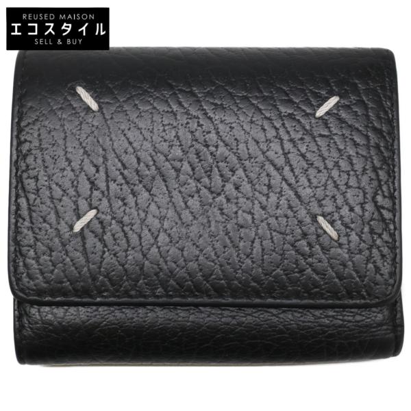 メゾンマルジェラ Maison Margiela スリーフォールドウォレット 三つ折り財布 レザー SA3UI0010P455T8013 ブラック 【中古】Sランク Maison Margiela☆三つ折り財布 スリーフォールドフォレット (Maison
