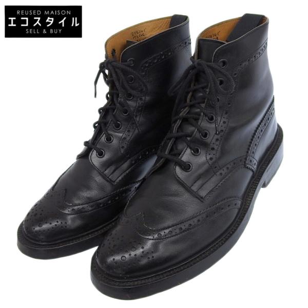 Tricker's Stow ブラック ブローグブーツ 8 1/2 Tricker's（トリッカーズ） STOW ブローグ カントリー ブーツ シューズ