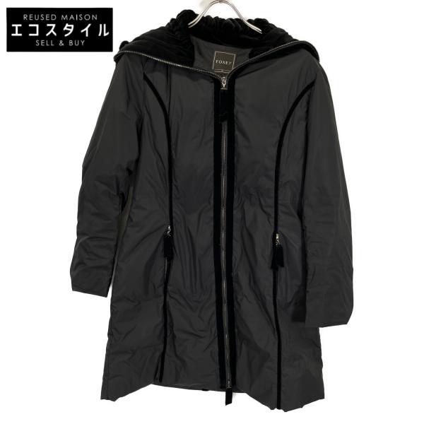 2022♡フォクシー ダウンコート☆ブラックブラック FOXEY（フォクシー） 27730 黒 ヌートリアファー シューフード ダウン