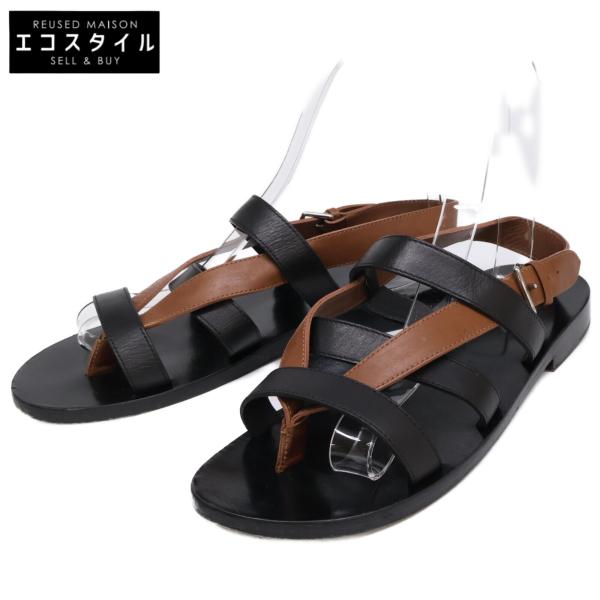 HERMES ブラウンストラップサンダル 中古・古着通販】HERMES (エルメス) ストラップレザー サンダル