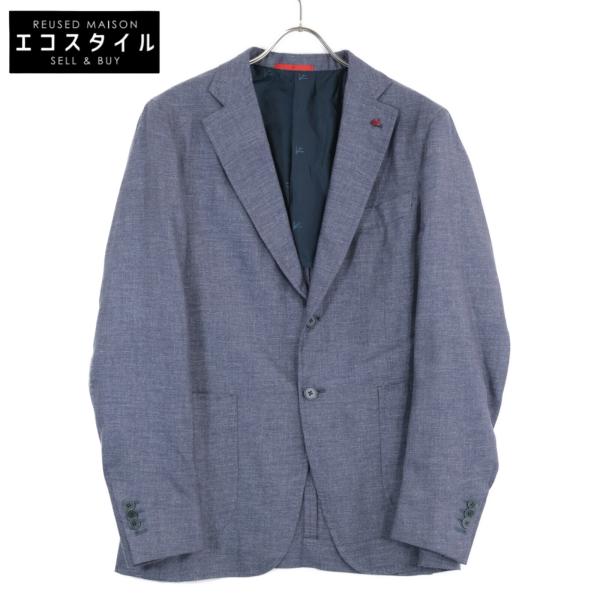 美品 ISAIA イザイア PR41 04103 02197 シルク 2Bシングルジャケット