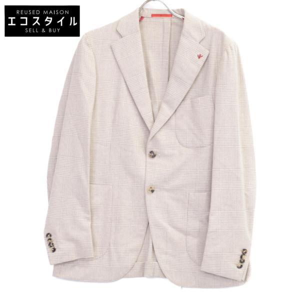 ISAIA イザイア CAMP 00663 00468 ウール×カシミヤ ハウンドトゥース