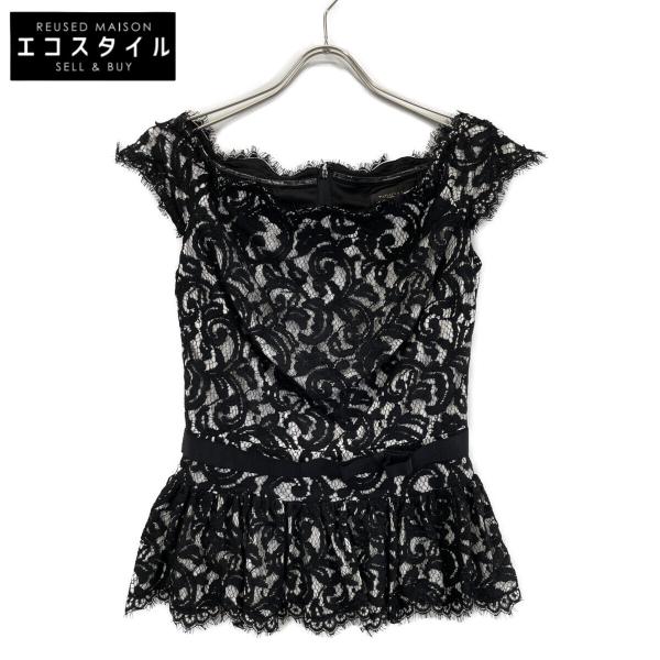 TADASHI SHOJI タダシショージ ACZ1325 ブラック×ホワイト レース刺繍