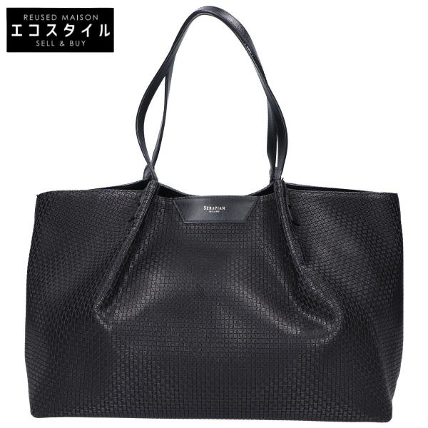 美品/ SERAPIAN セラピアン STEPAN製 SECRET トートバッグ ブラック