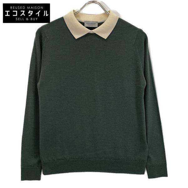 JOHN SMEDLEY ジョンスメドレー ウール バイカラー クレリック ニット