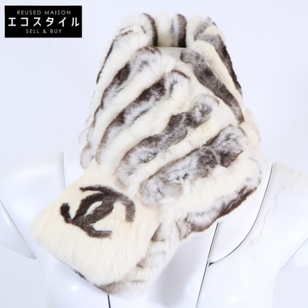 シャネル 美品 ラパン オリラグ x カシミヤ CHANEL（シャネル） 美品 ラパン オリラグ x カシミヤ マフラー