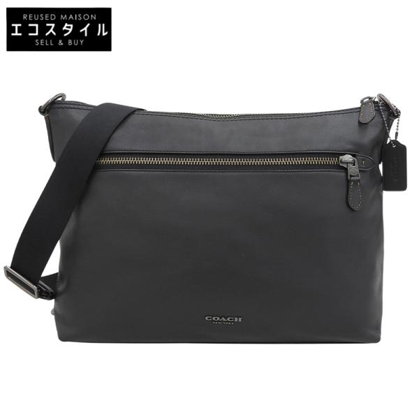 コーチ グラハム レザー ショルダーバッグ 黒 斜めがけ F72511 COACH（コーチ） 美品 グラハム レザー ショルダーバッグ メンズ