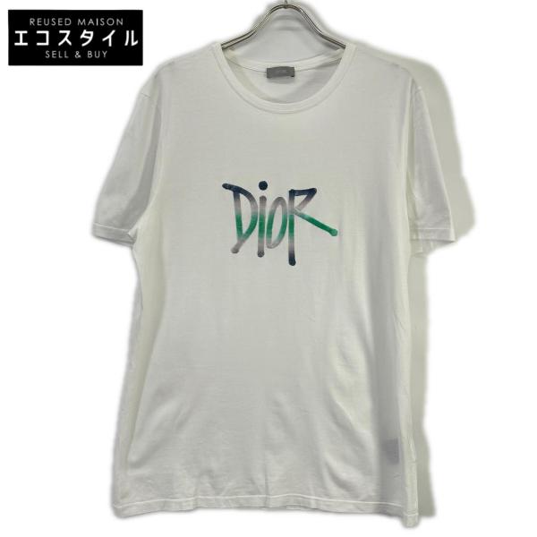 DIOR ディオール ×Shawn Stussy ホワイト ロゴ入り Tシャツ XL DIOR ディオール ×Shawn Stussy ホワイト ロゴ入り Tシャツ XL