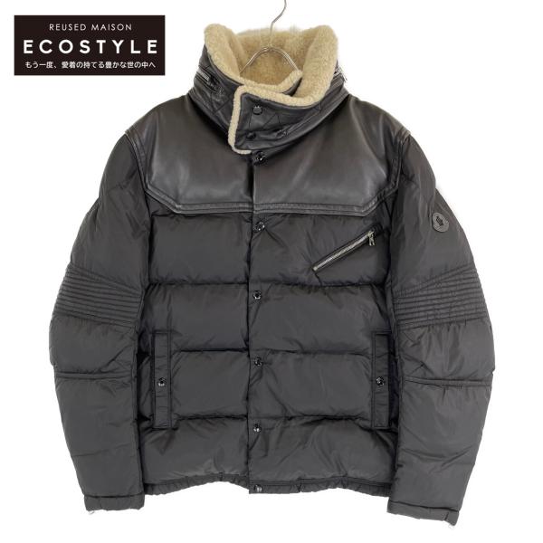 新品 モンクレール ダウン切り替えテーラード ジャケット コート ブラック MONCLER（モンクレール） 新品同様/国内正規/21年製 LEO レオ ヨーク