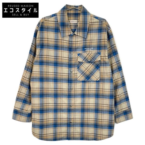 MONCLER モンクレール ブルー×ベージュ CAMICIA SHIRTS チェックシャツ