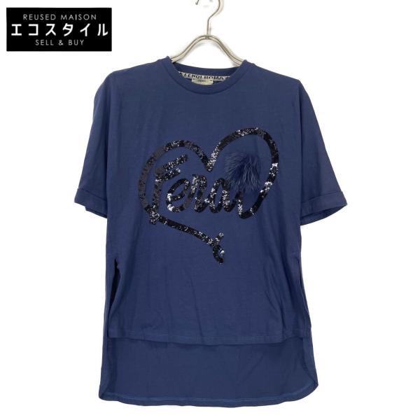 FENDI フェンディ ブルー FS7037 A279 Tシャツ ネイビー S トップス 