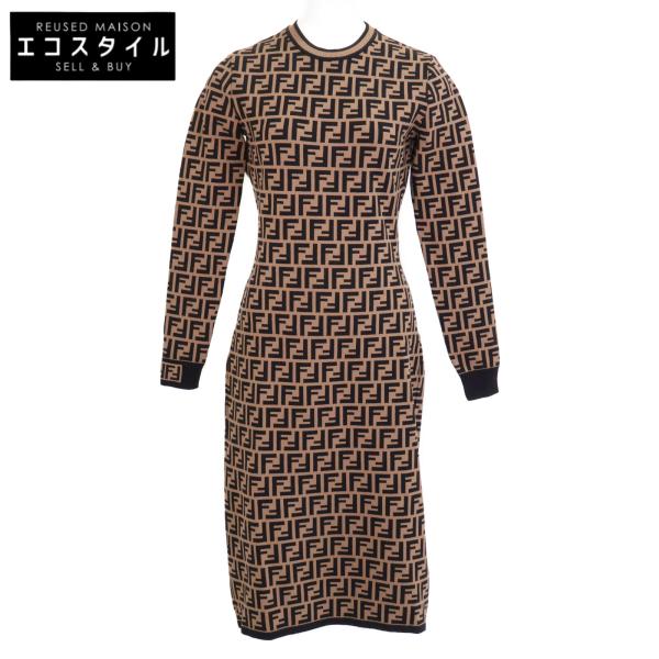 【FENDI】フェンディ ズッカ 総柄 ニットワンピース 中古・古着通販】FENDI (フェンディ) ズッカ柄ニットワンピース