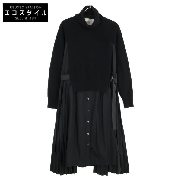 sacai サカイ ブラック SCW-044 ワンピース 1 ウール レディース
