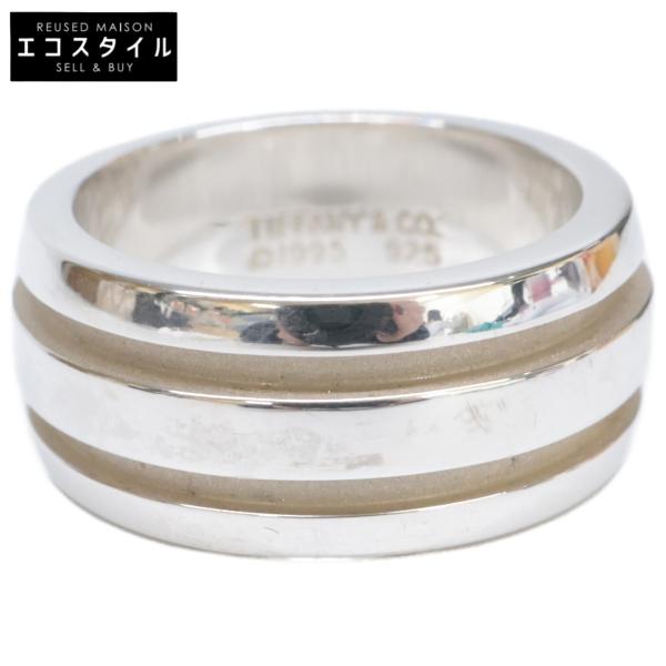 ティファニー グルーブド ライン オーバル シルバー 925 ティファニー グルーブド ダブルライン リング 約9号 925 シルバー