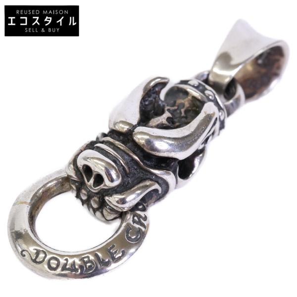 TRAVIS WALKER 925 GARGOYLE PENDANT WITH DOUBLE CROSS RING