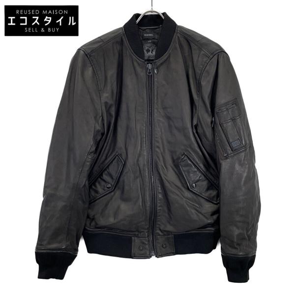 DIESEL ディーゼル シープレザー ボンバーレザージャケット ブルゾン 黒 DIESEL ディーゼル シープレザー ボンバーレザージャケット ブルゾン