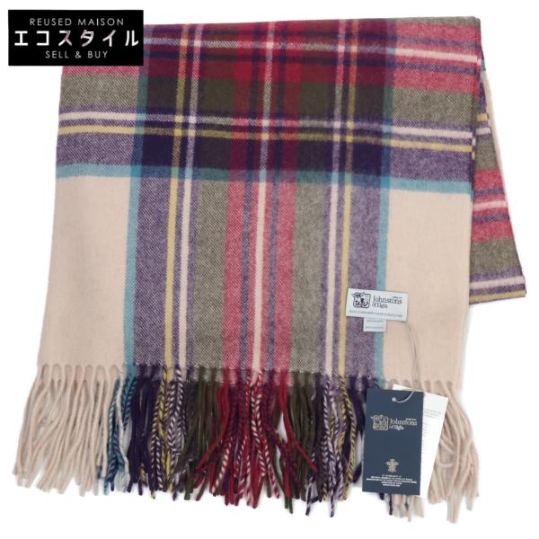 新品未使用 Johnstons ジョンストンズ タータンチェック カシミヤ