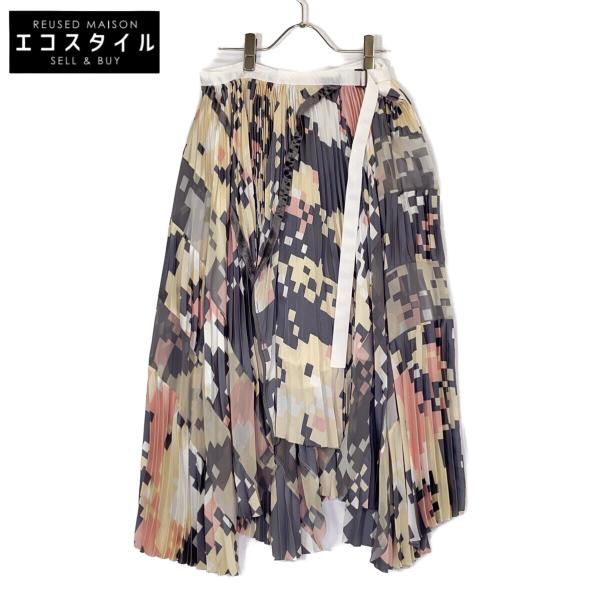 sacai（サカイ） 17-03284 デジタルカモ プリーツスカート マルチ