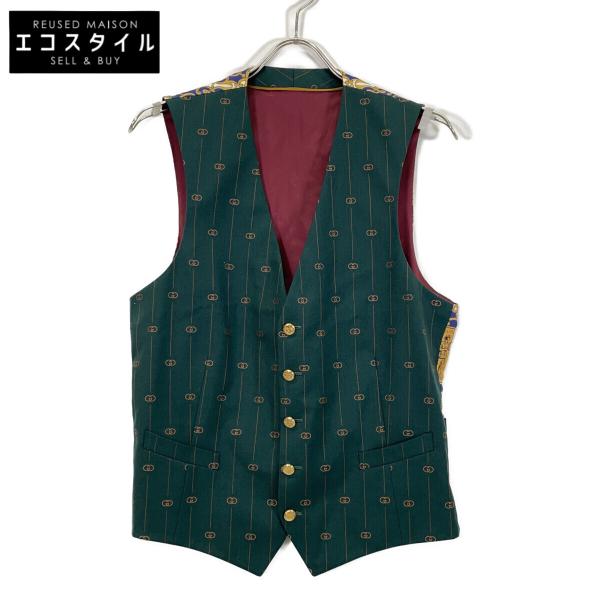 GUCCI（グッチ） 国内正規/ 574816 ウールxシルク GG ストライプ ジレ