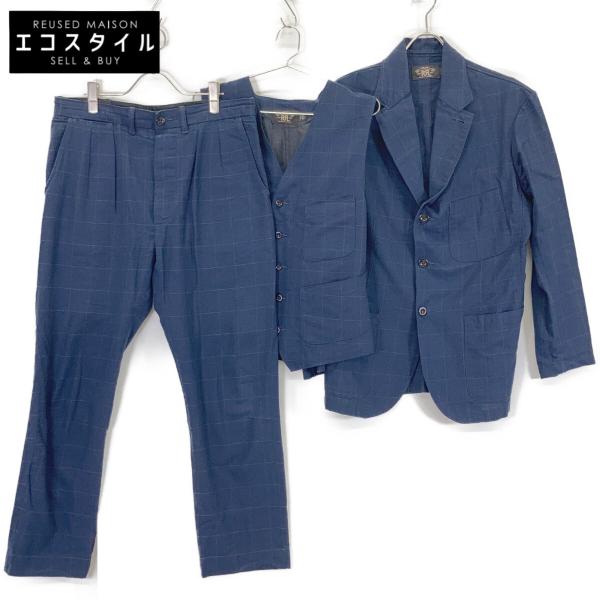 RRL ダブルアールエル ネイビー コットン×ウール×リネン 3P