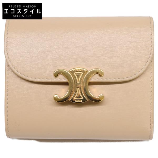 【未使用】セリーヌ シャイニーカーフ トリオンフ スモールフラップウォレット CELINE（セリーヌ） [新品/正規ラッピング済] 財布 ミニ 三つ折り