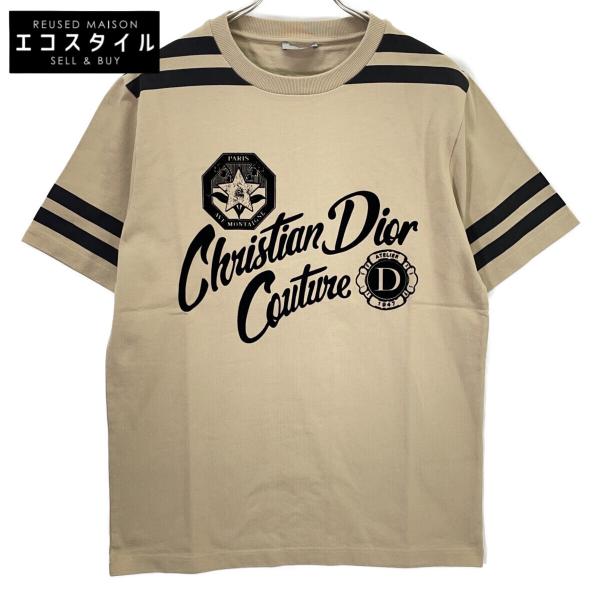 DIOR ディオール 483J636B0554 ベージュ コットン プリント Tシャツ S