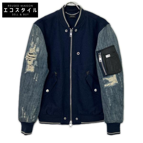 DIESEL（ディーゼル） MA-1 ダメージ加工 デニム切り替えジャケット
