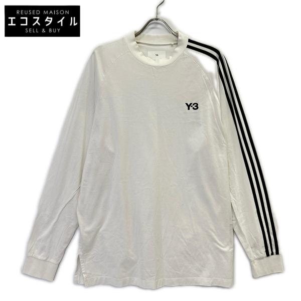 Y-3 ワイスリー IA1421 ホワイト スリーストライプ 長袖カットソー L メンズ