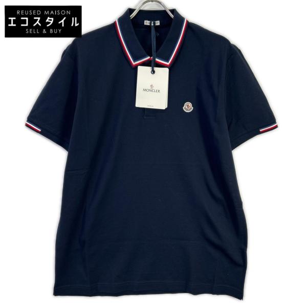 匿名発送　MONCLER ネイビーポロシャツ MONCLER（モンクレール） 新品同様/ 15年 ネイビー ポロシャツ XXL