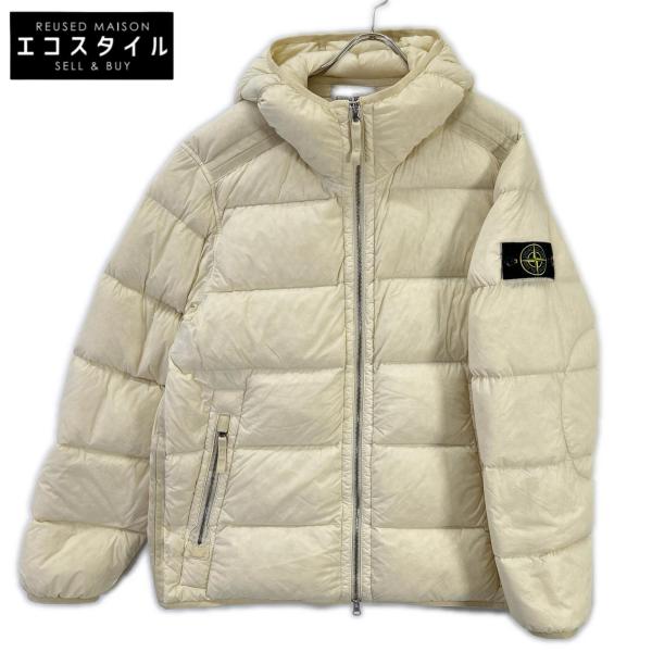 STONE  ストーンアイランド 23年AW ホワイト 791543728 ナイロンストレッチフーデッドダウンジャケット M STONE ISLAND（ストーン アイランド） 23年AW ホワイト 791543728