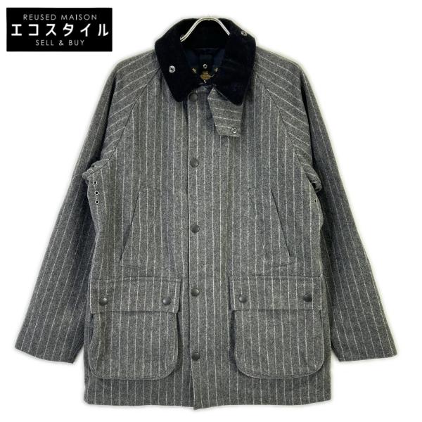 Barbour バブアー 1502182 15AW グレー ウール ストライプ ビデイルSL フーデットジャケット 40 Barbour バブアー 1502182 15AW グレー ウール ストライプ ビデイルSL