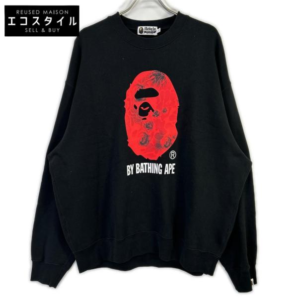 A BATHING APE アベイシングエイプ 001SWK801303M ブラック ローズ スウェットシャツ XL A BATHING APE（アベイシングエイプ） 001SWK801303M ブラック ローズ