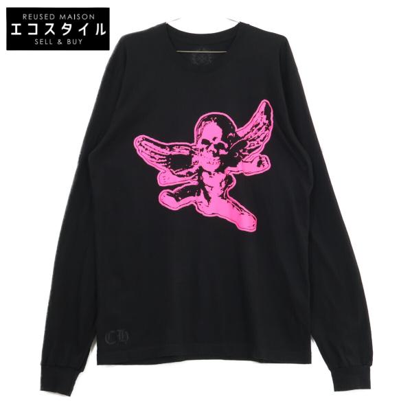 【正規店購入】【新品未使用】クロムハーツ FOTI ネオンマゼンタ フーディー 美品/正規 Chrome Hearts クロムハーツ FOTI L/S T-Shirt ロゴプリント