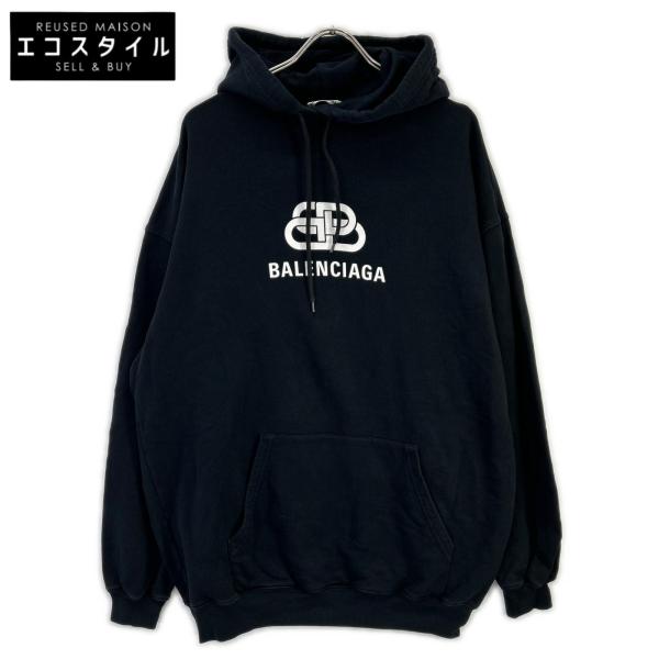 BALENCIAGA バレンシアガ 19年 570792 ブラック BBロゴ プリンテッドフーディー S BALENCIAGA（バレンシアガ） 19年 570792 ブラック BBロゴ プリン