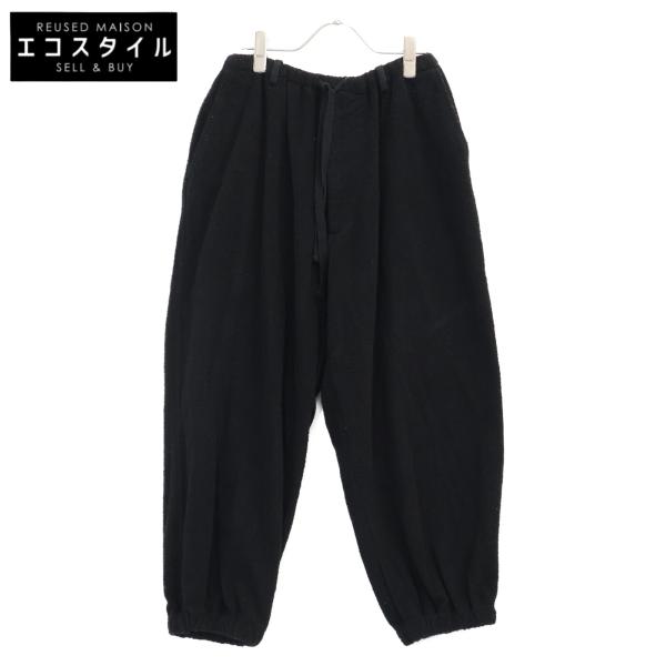 COMOLI 22SS シルクパイルドローストリングパンツ：SIZE2 COMOLI コモリ 22SS V01-03022 ブラック シルクパイル ドロー