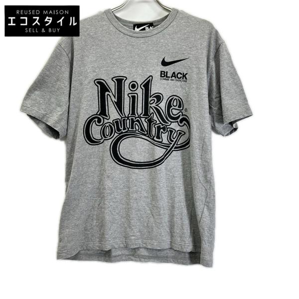 BLACKCOMMEdesGARCONS ブラックコムデギャルソン ×NIKE 1E-T103 グレー コットン Country TEE プリントTシャツ グレー XXL トップス コットン メンズ 中古