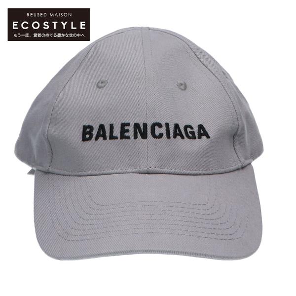 BALENCIAGA バレンシアガ ロゴ刺繍 キャップ 帽子 L 58cm グレー BALENCIAGA バレンシアガ ロゴ刺繍 キャップ 帽子 L 58cm グレー