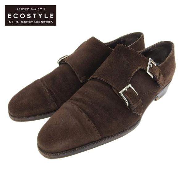 美品Enzo Bonafe×BEAMS別注エンツォボナフェスエードダブルモンク8 Enzo Bonafe エンツォボナフェ ダブルモンクストラップ シューズ