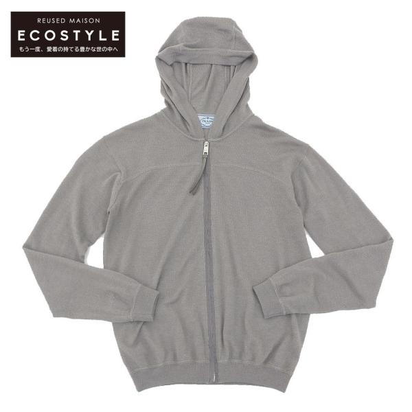 現行 プラダ カシミヤ ニットパーカー オフホワイト フルジップ ロゴ 36 現行 プラダ カシミヤ ニットパーカー オフホワイト フルジップ ロゴ