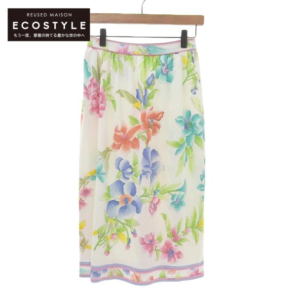LEONARD レオナール 花柄 スカート レディース ホワイト系 マルチ  